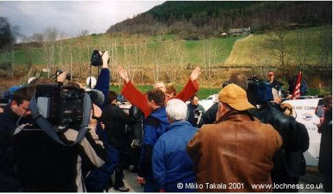 The media watch as Kevin Protects Nessie
