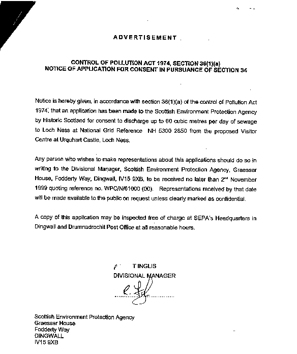 SEPA's advertisement