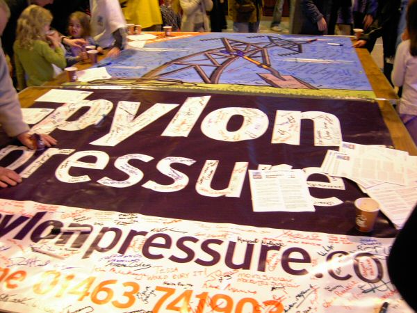 Everybody signed a huge protest poster to shame SSE!