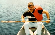 Gavin in his canoe