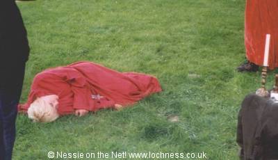 Energy knocks white witch to the ground...